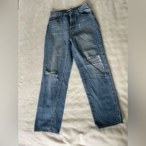 PacSun High Rise Straight busted knee